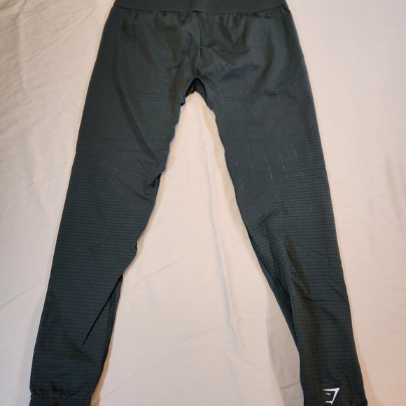 Gymshark Women's Ankle Leggings Dark Green Size L Knit Lightweight Activewear - Picture 6 of 6